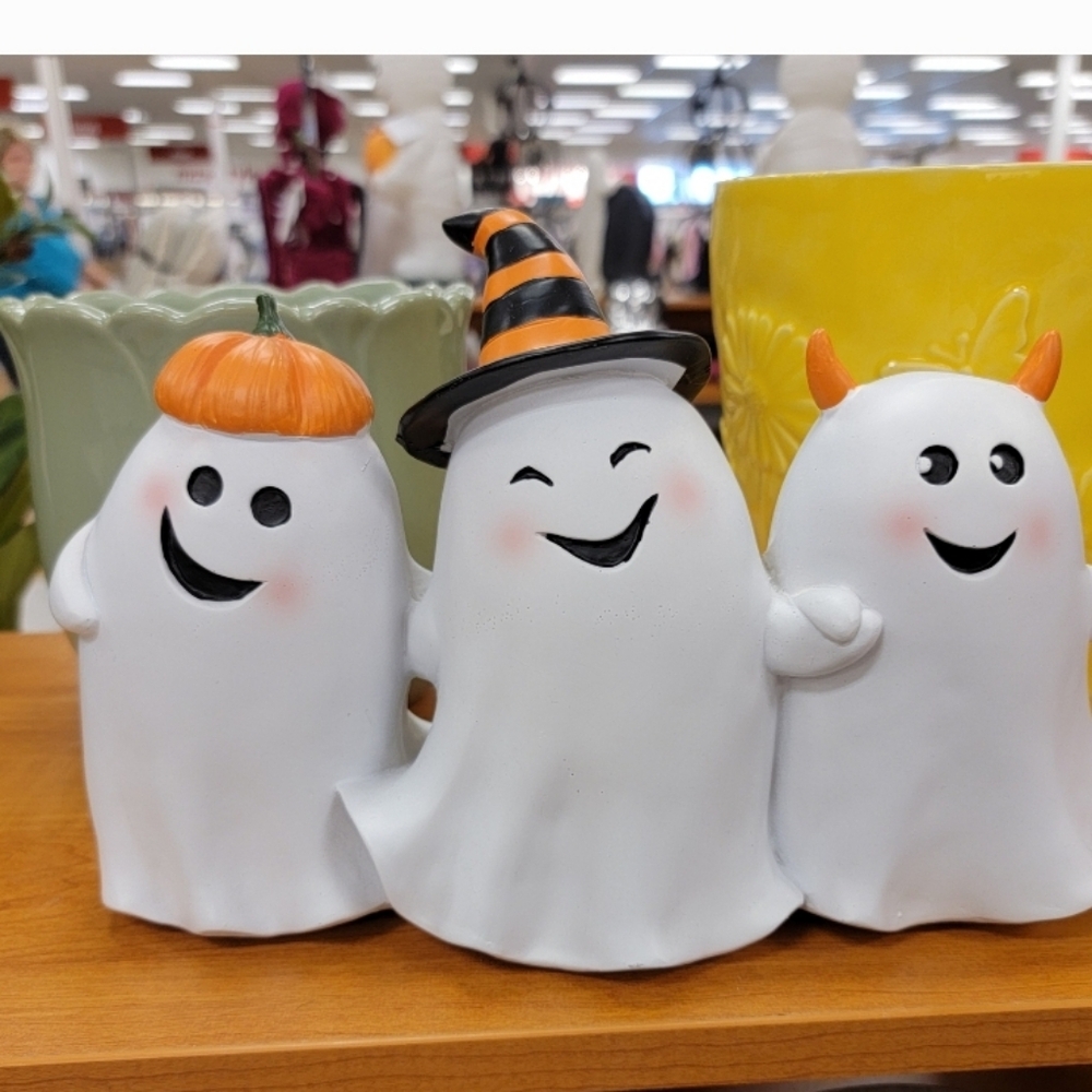 Halloween Ghost Hard Plastic pumpkin witch horned‎ ghost NWT